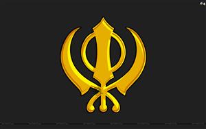 Khanda - it depicts the Sikh doctrine Deg Tegh Fateh in emblematic form